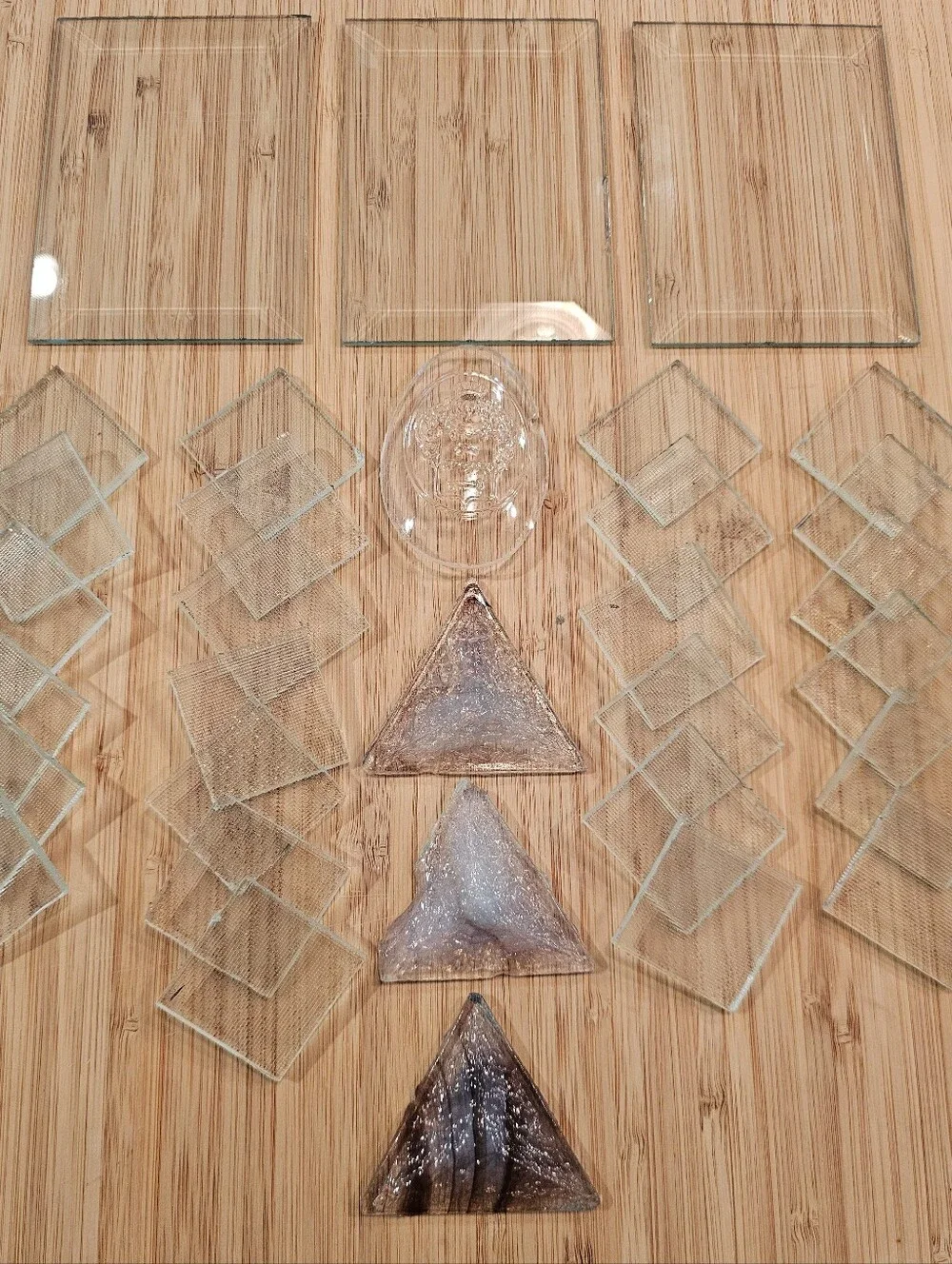 Stained Glass Accent 32 Piece Lot (Rectangle Bevel, Textured Squares, Etc)